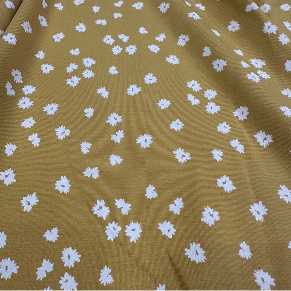 NWT Pact Mustard Yellow Organic Cotton Floral Print Handkerchief Dress - Picture 5 of 7